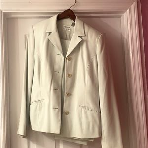 Sage green pant and skirt suit